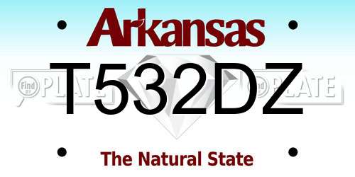 T532DZ Arkansas License Plate