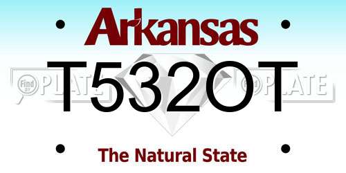 T532OT Arkansas License Plate