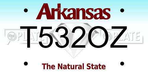 T532OZ Arkansas License Plate