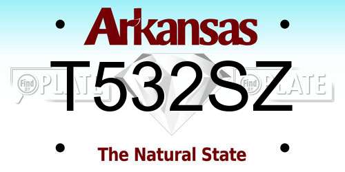 T532SZ Arkansas License Plate