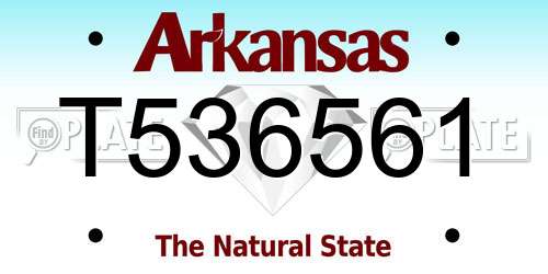 T536561 Arkansas License Plate