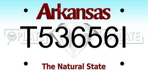 T53656I Arkansas License Plate