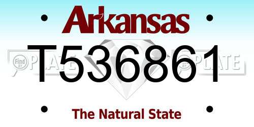 T536861 Arkansas License Plate