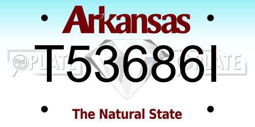 T53686I Arkansas License Plate
