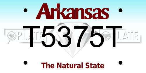 T5375T Arkansas License Plate