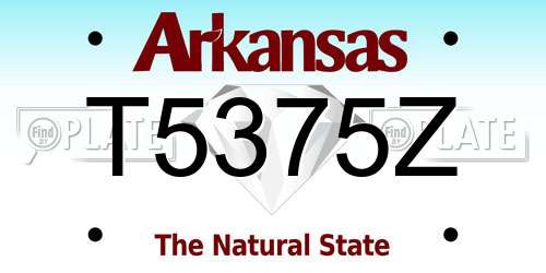 T5375Z Arkansas License Plate