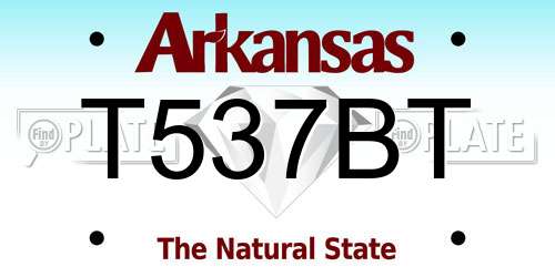T537BT Arkansas License Plate