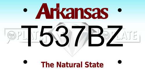 T537BZ Arkansas License Plate