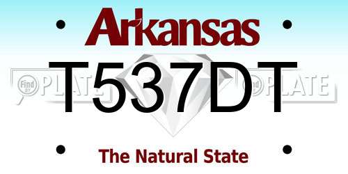 T537DT Arkansas License Plate