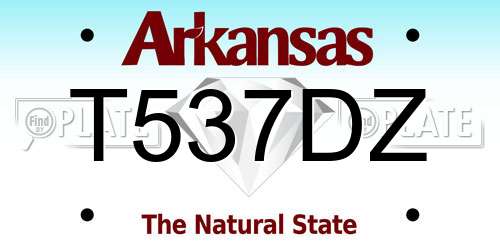 T537DZ Arkansas License Plate