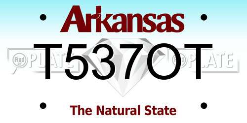 T537OT Arkansas License Plate