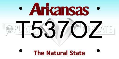 T537OZ Arkansas License Plate