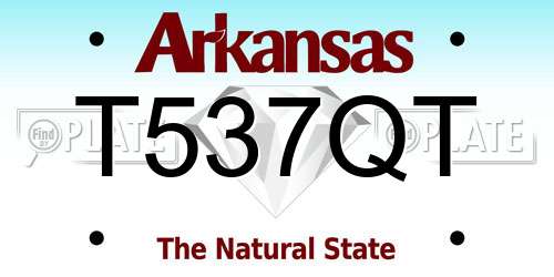 T537QT Arkansas License Plate