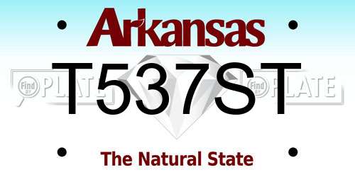 T537ST Arkansas License Plate
