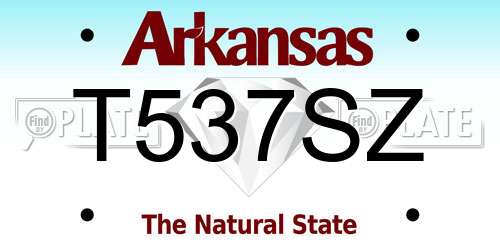 T537SZ Arkansas License Plate