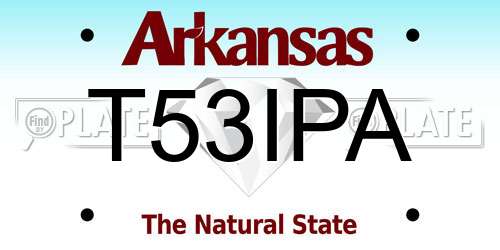T53IPA Arkansas License Plate