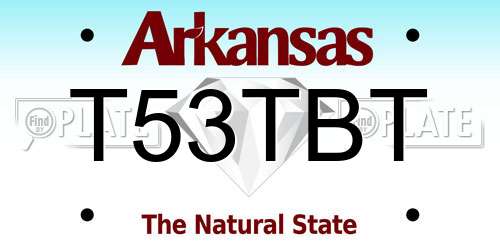 T53TBT Arkansas License Plate