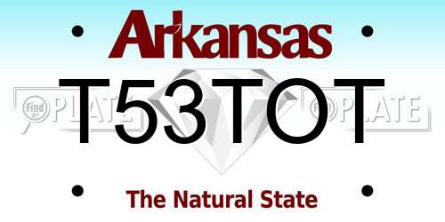 T53TOT Arkansas License Plate