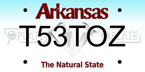 T53TOZ Arkansas License Plate