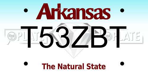 T53ZBT Arkansas License Plate