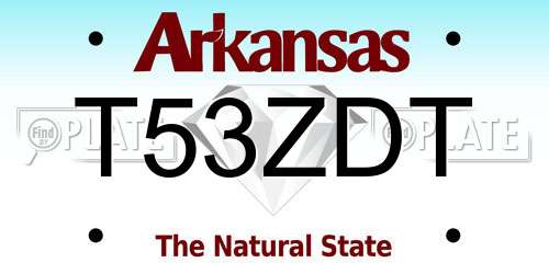 T53ZDT Arkansas License Plate