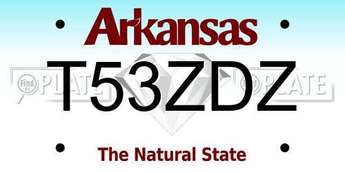 T53ZDZ Arkansas License Plate