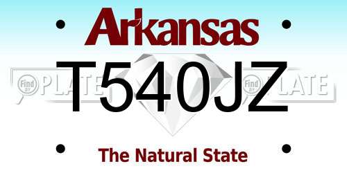 T540JZ Arkansas License Plate