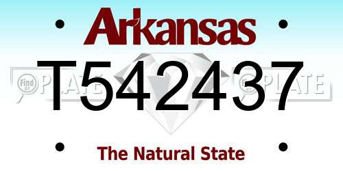 T542437 Arkansas License Plate