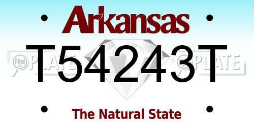 T54243T Arkansas License Plate