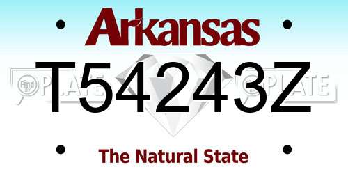 T54243Z Arkansas License Plate