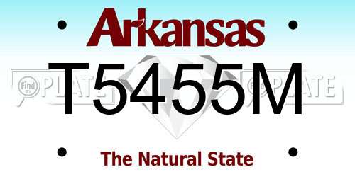 T5455M Arkansas License Plate