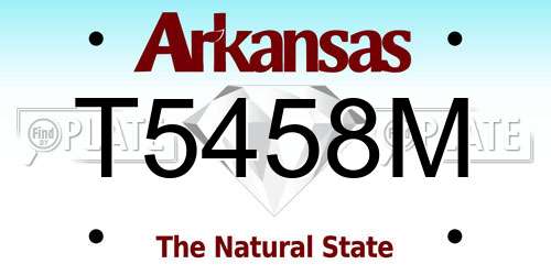T5458M Arkansas License Plate