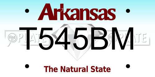 T545BM Arkansas License Plate