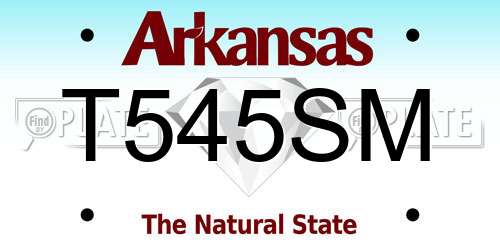 T545SM Arkansas License Plate