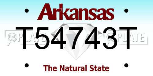 T54743T Arkansas License Plate