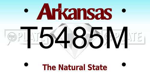 T5485M Arkansas License Plate