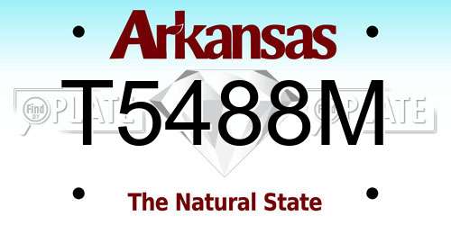 T5488M Arkansas License Plate