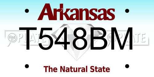 T548BM Arkansas License Plate