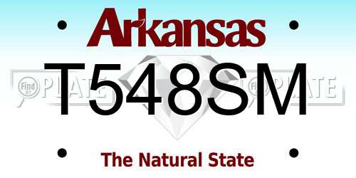 T548SM Arkansas License Plate