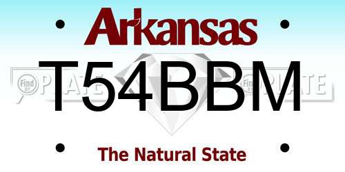 T54BBM Arkansas License Plate
