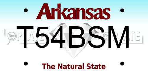 T54BSM Arkansas License Plate