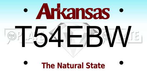 T54EBW Arkansas License Plate