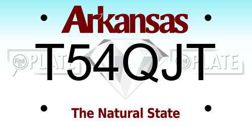 T54QJT Arkansas License Plate