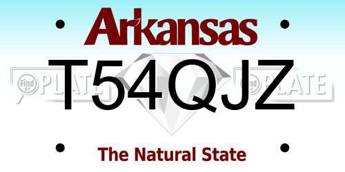T54QJZ Arkansas License Plate