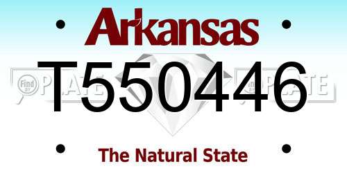 T550446 Arkansas License Plate