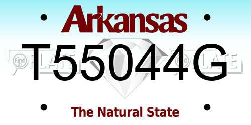 T55044G Arkansas License Plate