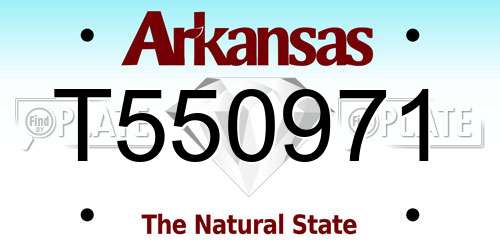 T550971 Arkansas License Plate