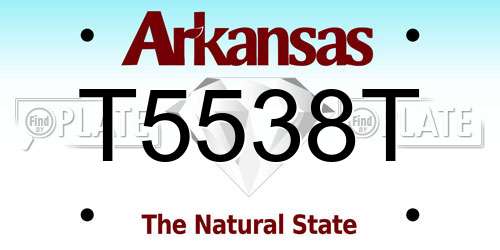 T5538T Arkansas License Plate