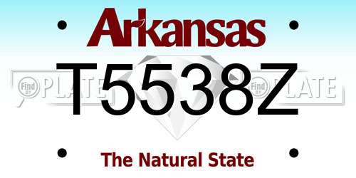 T5538Z Arkansas License Plate