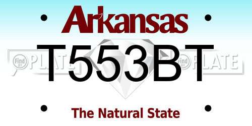 T553BT Arkansas License Plate